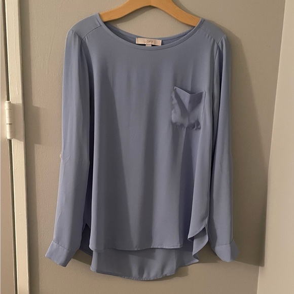 LOFT Roll-Tab Sleeve Blouse - Picture 1 of 5